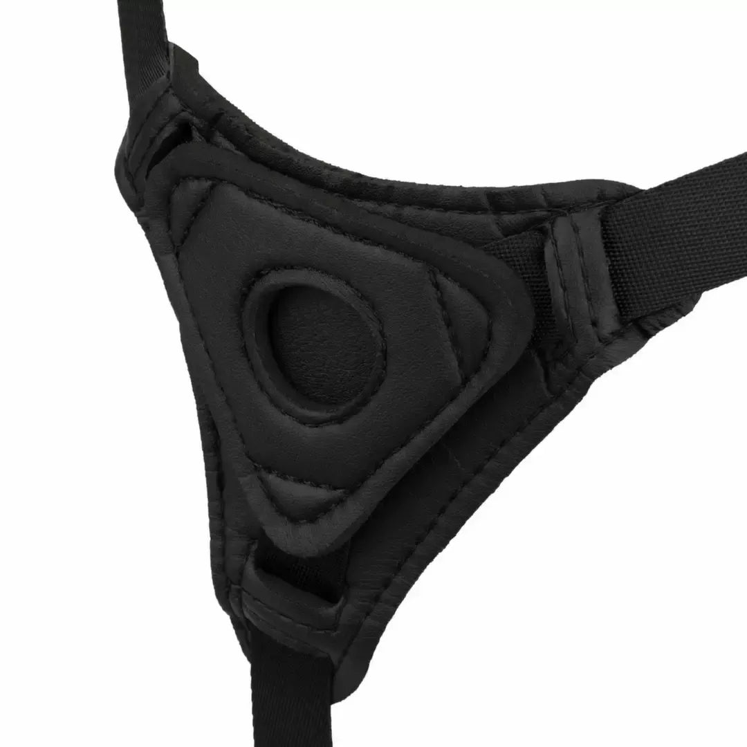 EasyToys silikoninė „strap-on“ sistema – reguliuojami diržai ir lenktas modelis, juoda