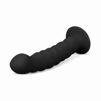 EasyToys silikoninė „strap-on“ sistema – reguliuojami diržai ir lenktas modelis, juoda