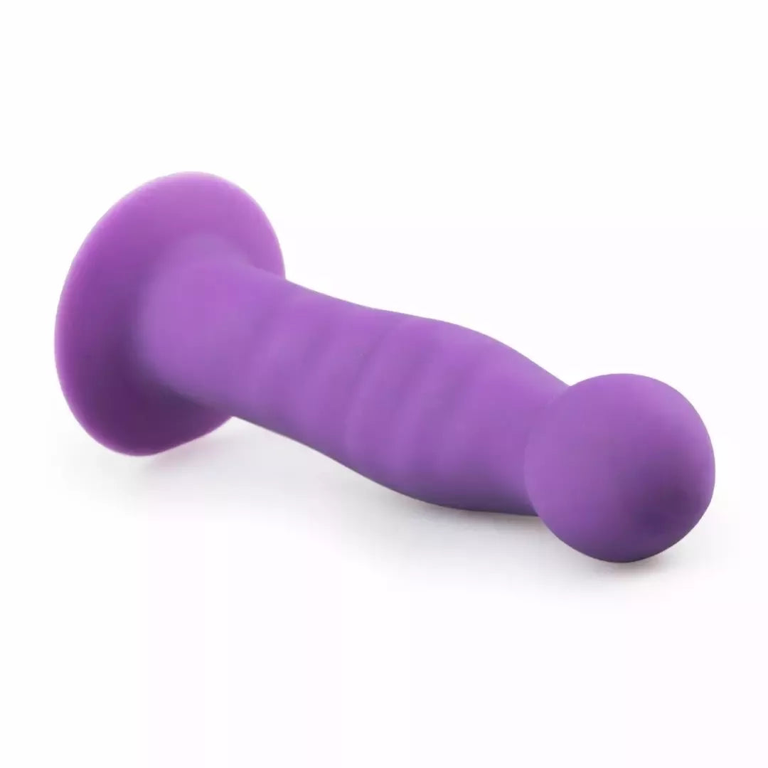 EasyToys silikoninis modelis su siurbtuku, violetinis, 18 cm – briaunotas paviršius