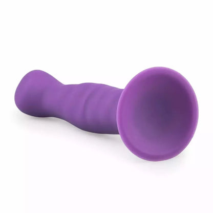 EasyToys silikoninis modelis su siurbtuku, violetinis, 18 cm – briaunotas paviršius
