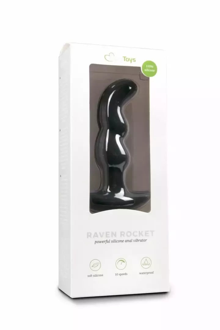 EasyToys silikoninis prostatos masažuoklis, juodas, ergonomiškas dizainas