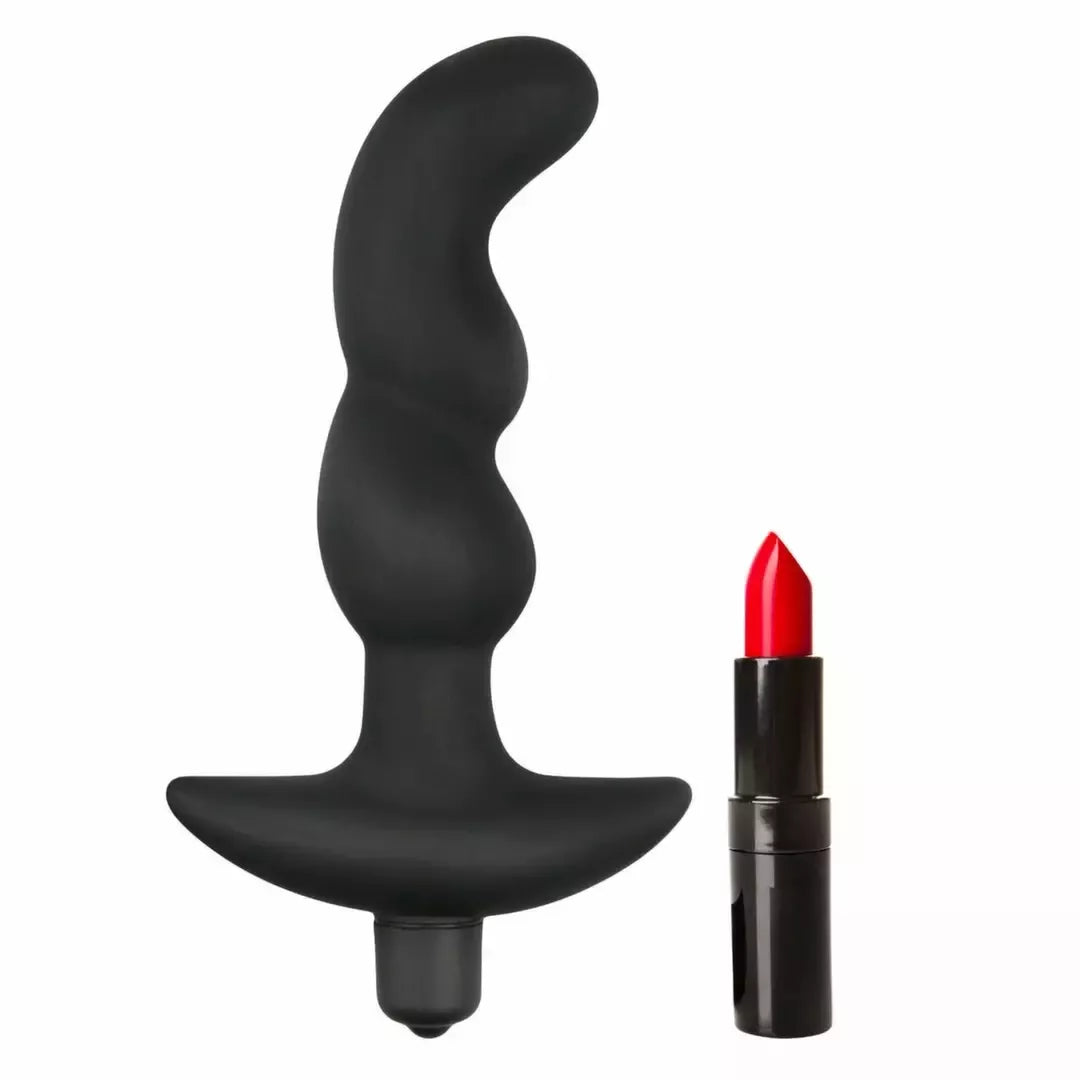 EasyToys silikoninis prostatos masažuoklis, juodas, ergonomiškas dizainas