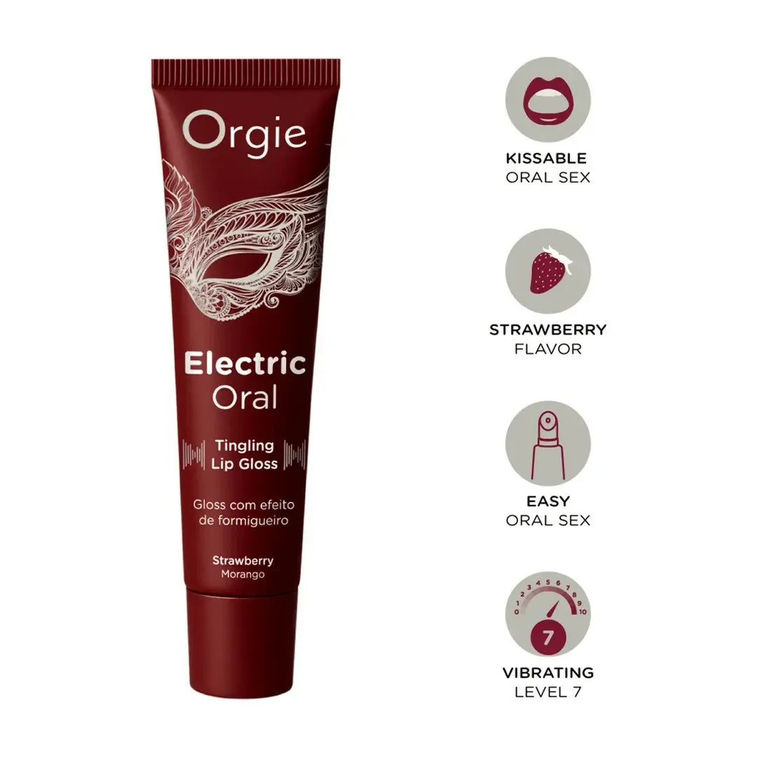 Electric Oral Tingling braškių skonio lūpų blizgis, 10 ml – augalinių ekstraktų formulė