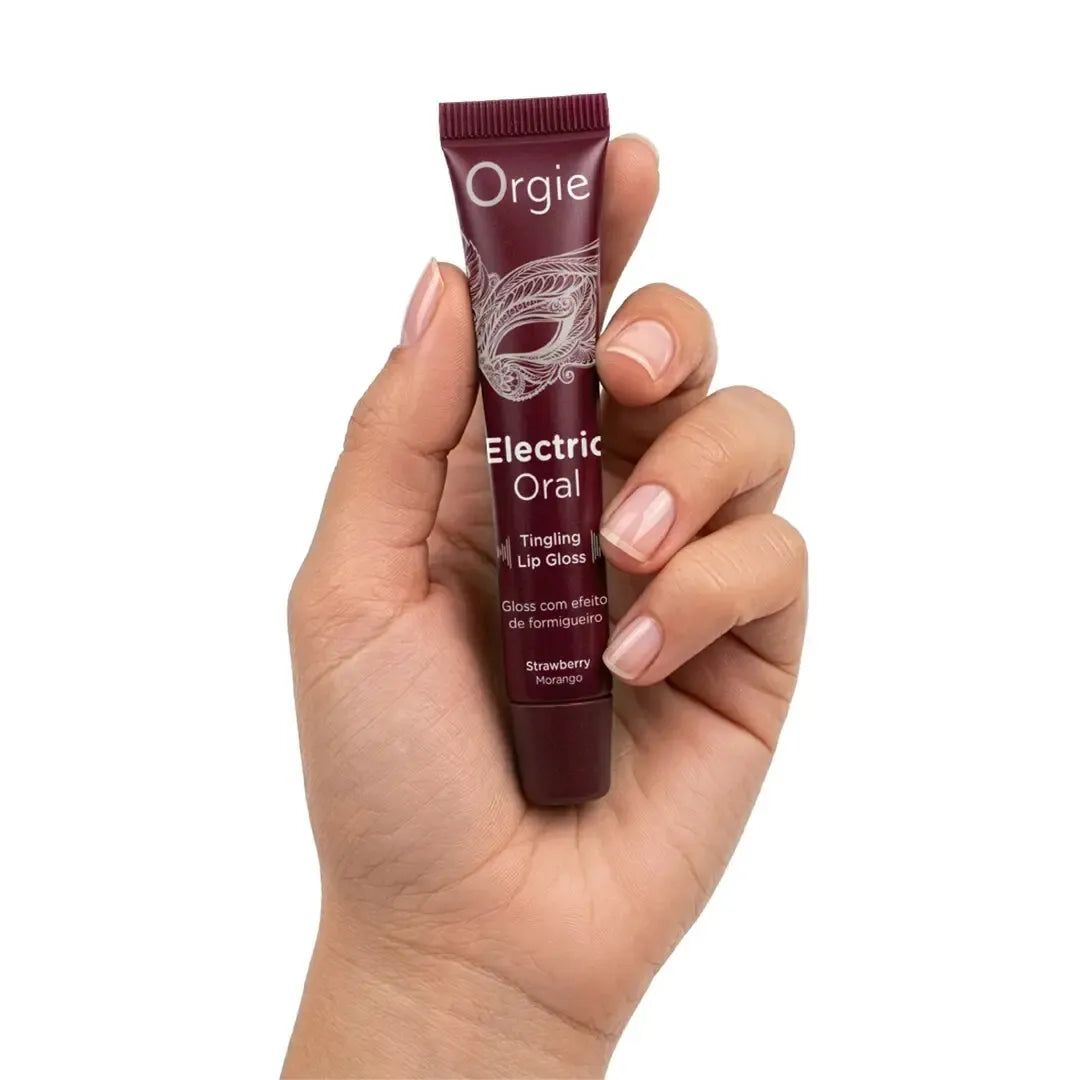 Electric Oral Tingling braškių skonio lūpų blizgis, 10 ml – augalinių ekstraktų formulė