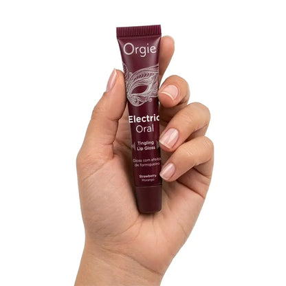 Electric Oral Tingling braškių skonio lūpų blizgis, 10 ml – augalinių ekstraktų formulė