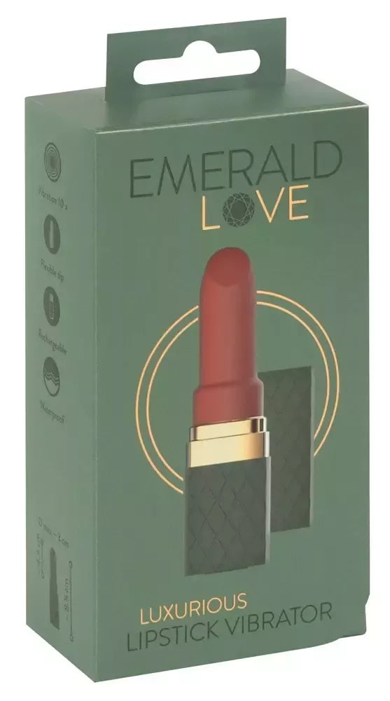 Emerald Love prabangus mini vibratorius lūpų dažų formos, rožinis, 8,5 cm