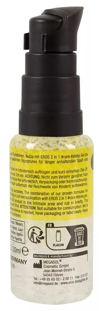 EROS 2in1 Care & Delay intymus gelis 30 ml – drėkinanti formulė