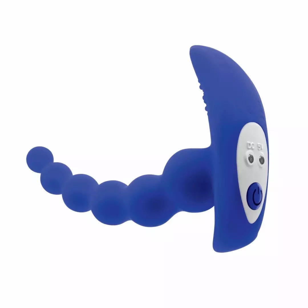 Evolved Beaded Pleasure Blue – 10 greičių silikoninis intymus žaislas su USB įkrovimu