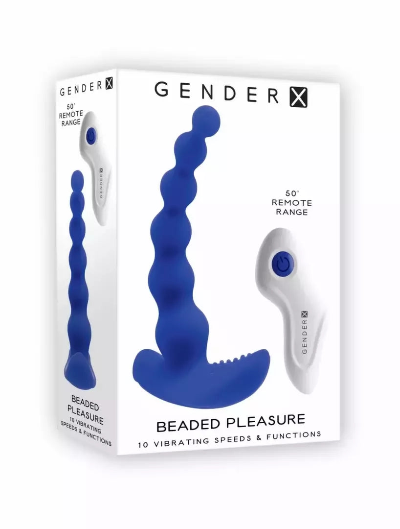 Evolved Beaded Pleasure Blue – 10 greičių silikoninis intymus žaislas su USB įkrovimu
