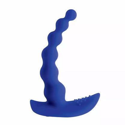 Evolved Beaded Pleasure Blue – 10 greičių silikoninis intymus žaislas su USB įkrovimu