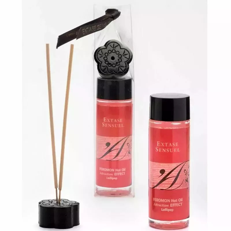 Extase Sensual Heat Effect masažinis aliejus, saldainių aromato, 100 ml su feromonais