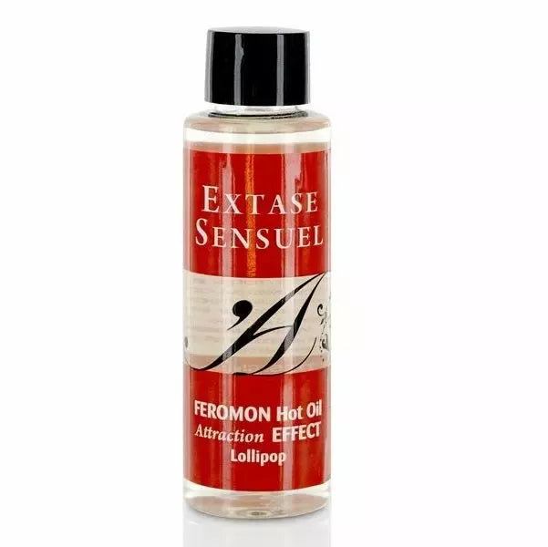 Extase Sensual Heat Effect masažinis aliejus, saldainių aromato, 100 ml su feromonais
