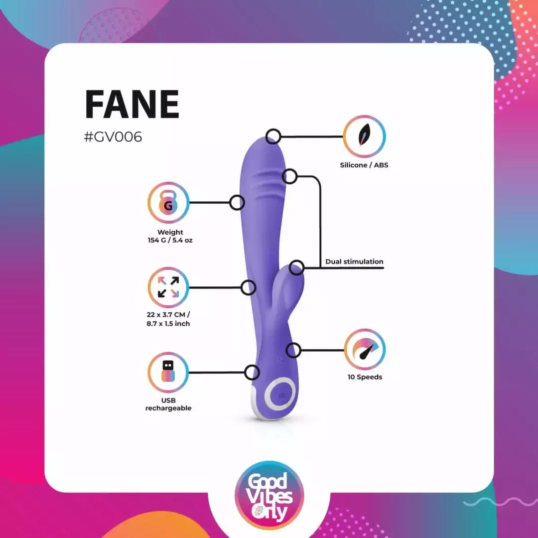 Fane Rabbit Intimate Device įkraunamas silikoninis rožinis vibratorius, 10 režimų, LED