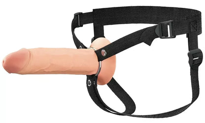 FANTASY X-TENSIONS Elite FXTE8 tuščiaviduris dirbtinis penis su diržu, silikoninis, 21,6 cm, šviesus