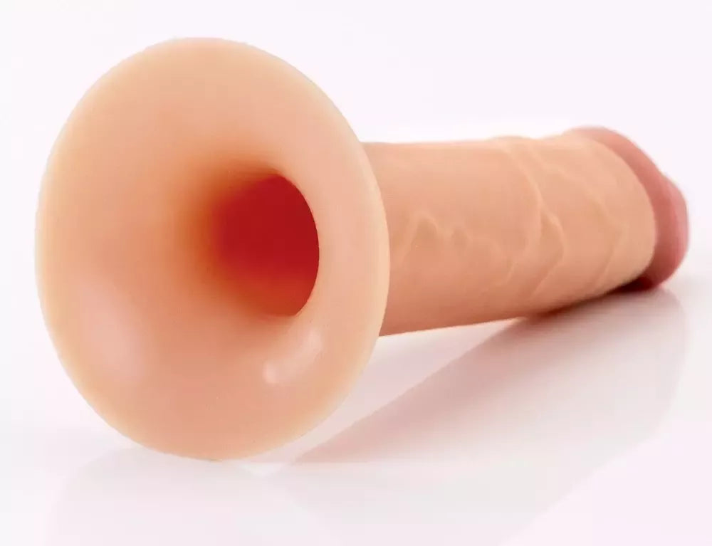 FANTASY X-TENSIONS Elite FXTE8 tuščiaviduris dirbtinis penis su diržu, silikoninis, 21,6 cm, šviesus