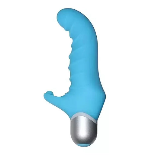 FeelzToys Fonzie Blue dvigubo veikimo silikoninis masažuoklis 16cm, violetinis