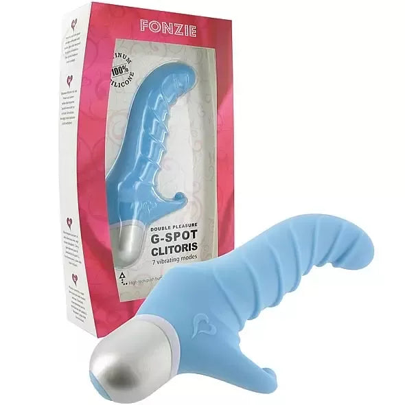FeelzToys Fonzie Blue dvigubo veikimo silikoninis masažuoklis 16cm, violetinis