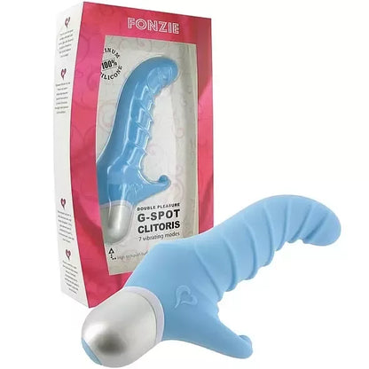 FeelzToys Fonzie Blue dvigubo veikimo silikoninis masažuoklis 16cm, violetinis
