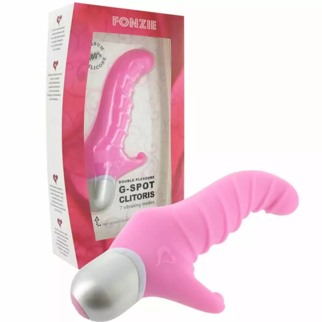 FeelzToys Fonzie Violet silikoninis dvigubos stimuliacijos vibratorius 16 cm