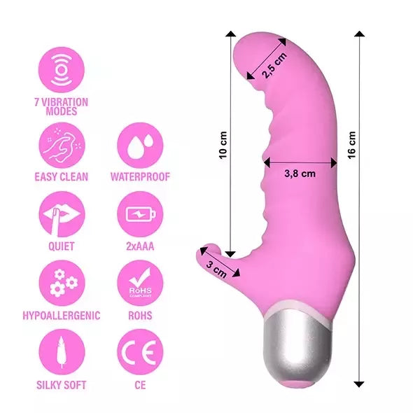 FeelzToys Fonzie Violet silikoninis dvigubos stimuliacijos vibratorius 16 cm