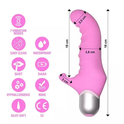 FeelzToys Fonzie Violet silikoninis dvigubos stimuliacijos vibratorius 16 cm