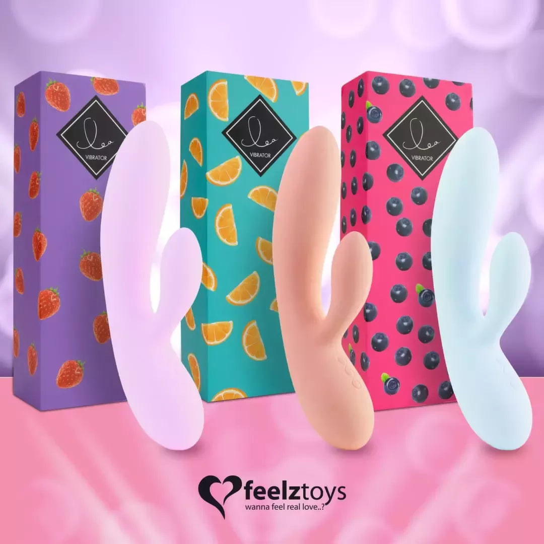 FeelzToys LEA Blueberry dviejų variklių silikoninis intymios gerovės prietaisas