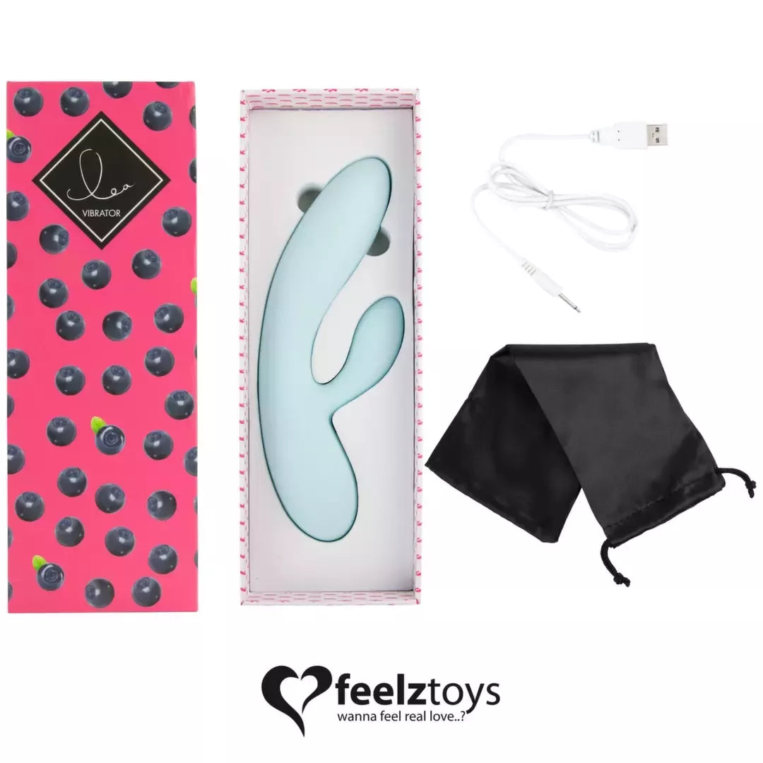 FeelzToys LEA Blueberry dviejų variklių silikoninis intymios gerovės prietaisas