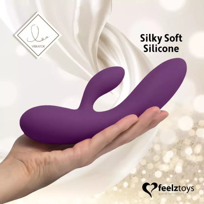 FeelzToys Lea dviejų variklių intymi sistema, purpurinė, vandeniui atsparus silikonas