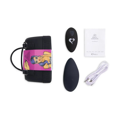 FeelzToys Panty Vibe Black – nuotoliniu būdu valdomas nešiojamas modelis iš 100 % silikono