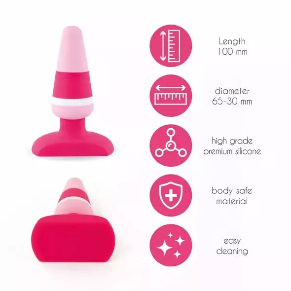FeelzToys Plugz Colors No. 2 rožinis silikoninis kaištis, 9 cm, medicininės klasės