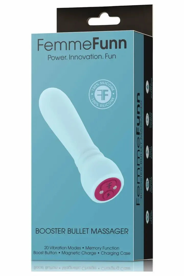 FemmeFunn Booster Bullet Light Blue – kompaktiškas silikoninis vibratorius