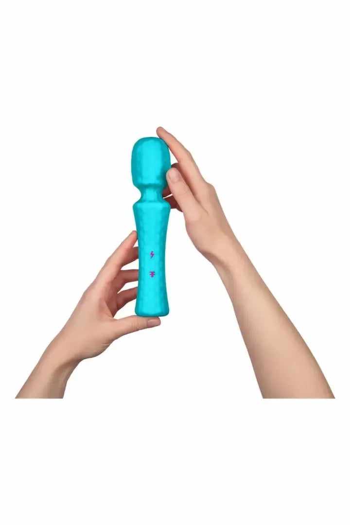 FemmeFunn Ultra Wand Turquoise – vandeniui atsparus kelių režimų masažuoklis, 20,3 cm