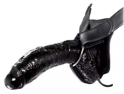 Fetish Fantasy Extreme Hollow reguliuojamas diržas su dildo, 26 cm, juodas