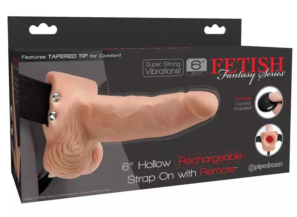 Fetish Fantasy RC Strap-On System 17,8 cm įkraunamas nuotoliniu būdu valdomas, juodas