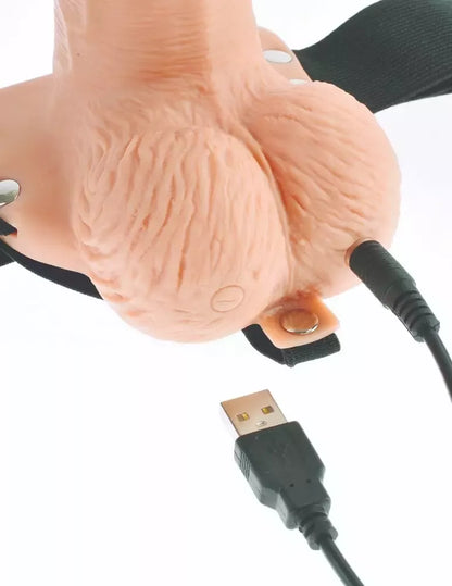 Fetish Fantasy RC Strap-On System 17,8 cm įkraunamas nuotoliniu būdu valdomas, juodas