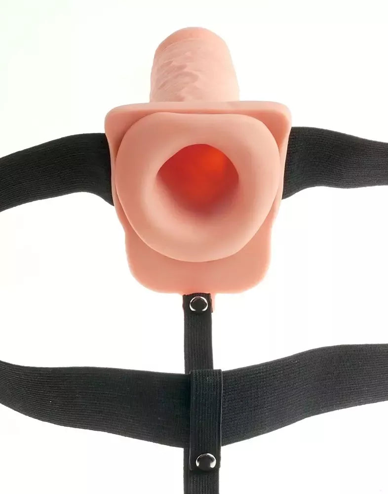 Fetish Fantasy Series 7 tuščiaviduris diržinis vibratorius, šviesus, 18,9 cm