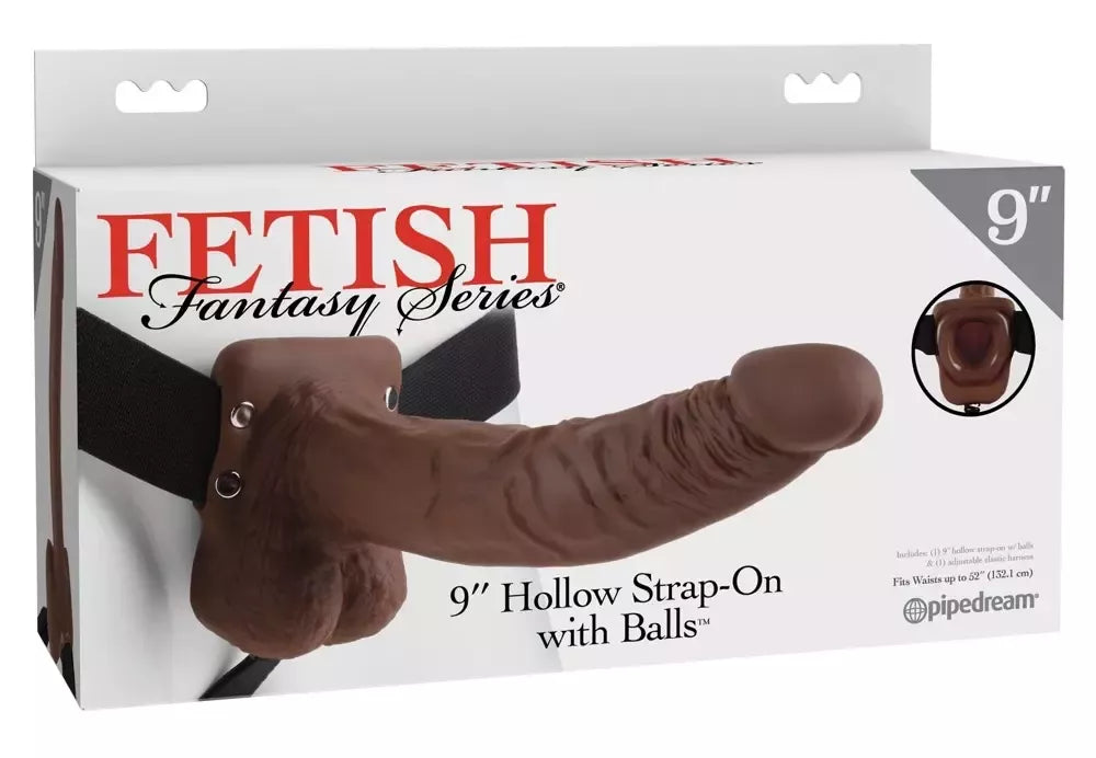 Fetish Fantasy Series 9 colių tuščiaviduris dirbtinis penio formos priedas su reguliuojamais diržais, PVC
