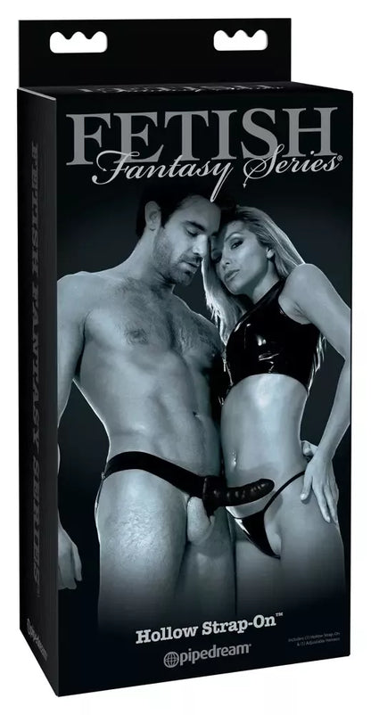 Fetish Fantasy Series tuščiaviduris diržas su dildo, reguliuojamas, tamsus, 15,3 cm