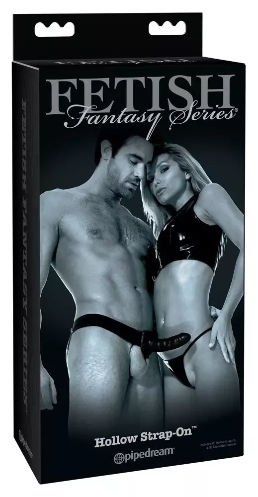 Fetish Fantasy Series tuščiaviduris diržas su dildo, reguliuojamas, tamsus, 15,3 cm