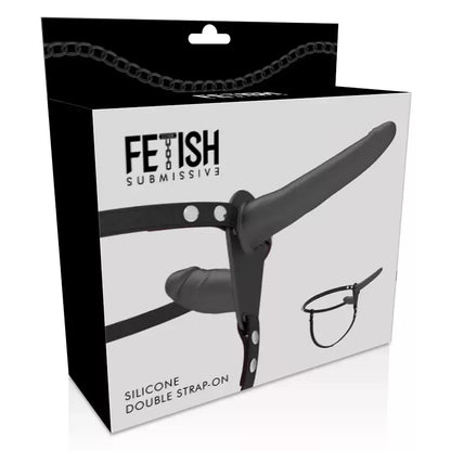 Fetish Submissive diržai (harness) Black - reguliuojama dvigubo tvirtinimo sistema, silikoniniai