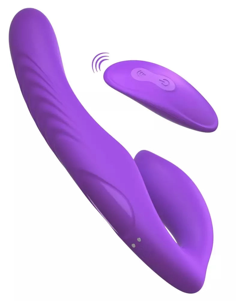 FFH Her Ultimate be diržo naudojamas dvigubo poveikio vibratorius, 9 režimai, silikoninis, violetinis