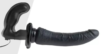 FFS Deluxe Penetrix dvipusio vibracinio strap-on sistema, juoda, PVC
