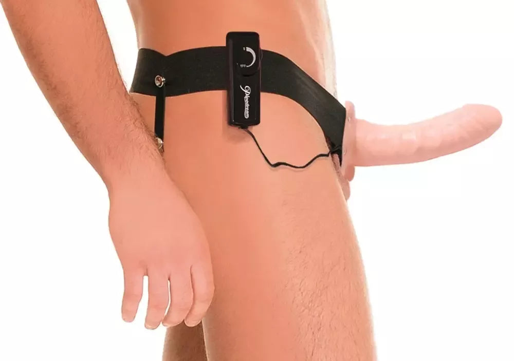 FFSFHOH vibruojantis tuščiaviduris dirbtinis falas su diržais 17 cm – Reguliuojami diržai