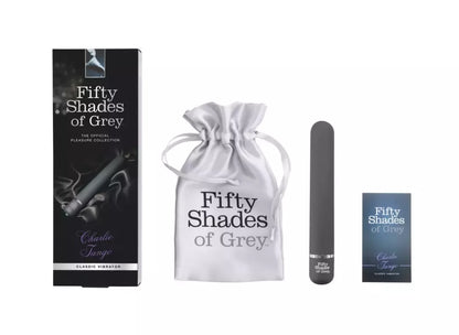 Fifty Shades of Grey Charlie Tango klasikinis intymus masažuoklis, juodas, 18,4 cm