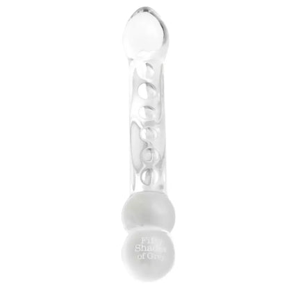 Fifty Shades of Grey Drive Me Crazy stiklinis dvipusis intymus masažuoklis 19 cm