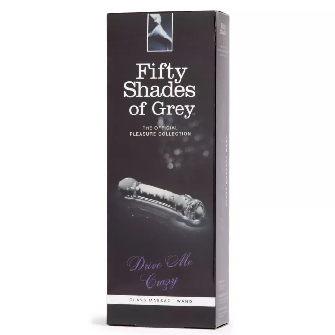 Fifty Shades of Grey Drive Me Crazy stiklinis dvipusis intymus masažuoklis 19 cm