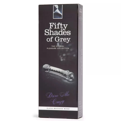 Fifty Shades of Grey Drive Me Crazy stiklinis dvipusis intymus masažuoklis 19 cm