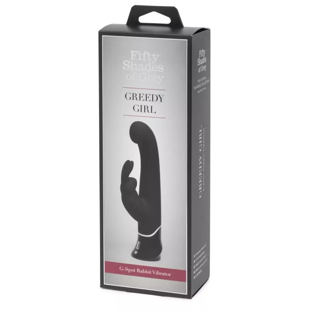 Fifty Shades of Grey Greedy Girl silikoninis dviejų variklių intymus prietaisas, juodas