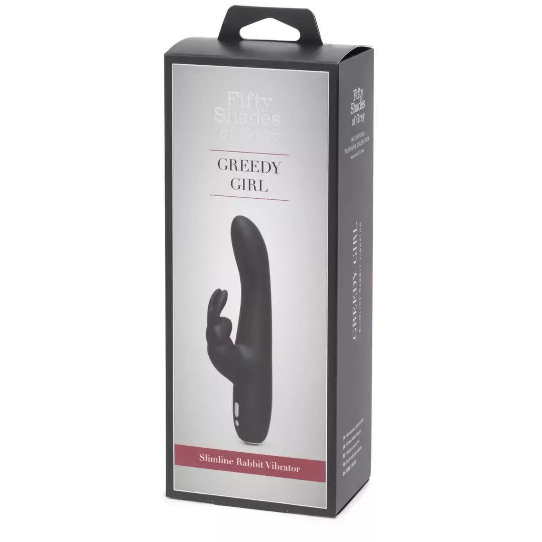 Fifty Shades of Grey Greedy Girl Slimline Rechargeable Rabbit Black