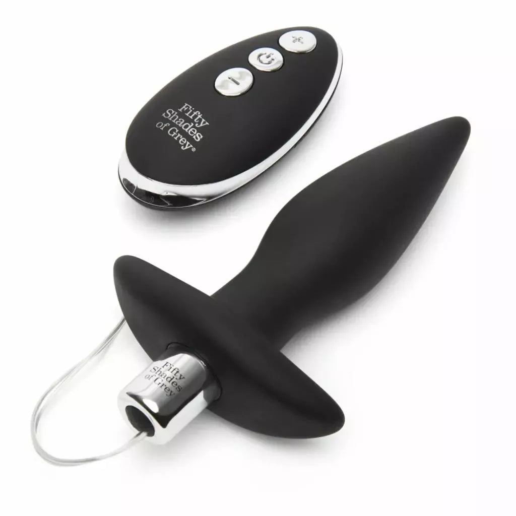 Fifty Shades of Grey Relentless Vibrations Remote Silicone Plug Black